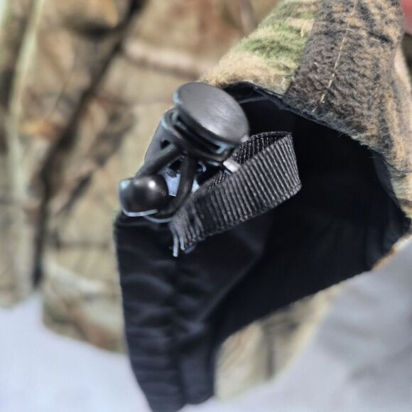 Habit Jacket Mens Large Camo Fleece Hunting Coat Zip Woodland Forest Quiet - Picture 9 of 12